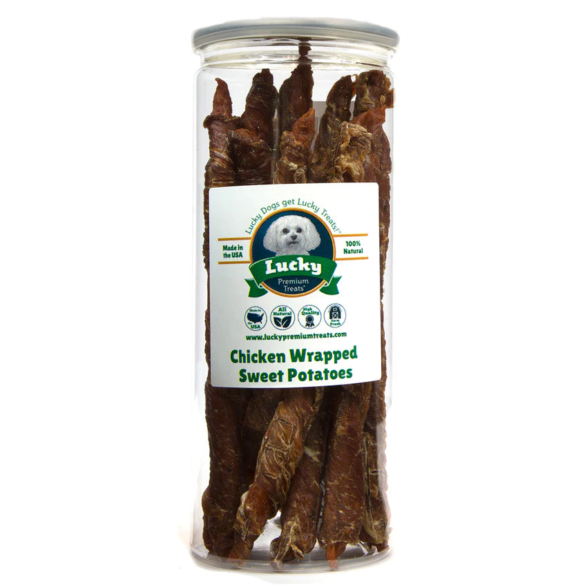 LUCKY PREMIUM TREATS CHICKEN WRAPPED SWEET POTATO 12CT - 6"