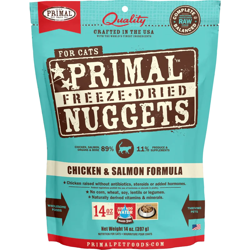 PRIMAL CAT FREEZE DRIED NUGGETS CHICKEN & SALMON