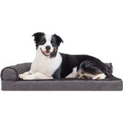 FURHAVEN PLUSH & VELVET MEMORY TOP CHAISE BED