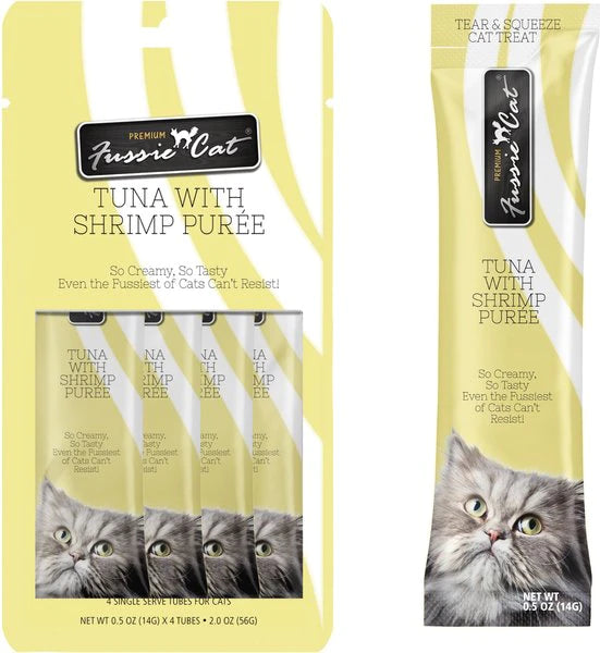FUSSIE CAT PUREE TUNA & SHRIMP 4PK