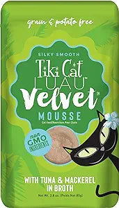 TIKI CAT VELVET MOUSSE TUNA & MACKEREL 2.8OZ