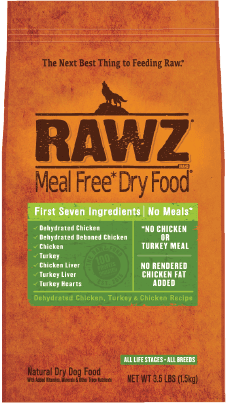 RAWZ DOG DEHYDRATED CHICKEN, TURKEY & CHICKEN