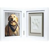 Pawprints Keepsake Photo Frame & Clay Impression Kit WHITE