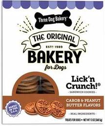 THREE DOG BAKERY CLASSIC CREMES CAROB & PEANUT BUTTER 13OZ