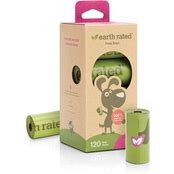 EARTH RATED POOP BAGS 8 ROLLS 120 BAGS LAVENDER