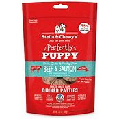 STELLA & CHEWY'S FREEZE DRIED RAW PERFECTLY PUPPY BEEF & SALMON DINNER PATTIES