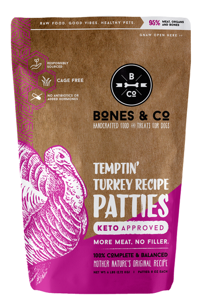 BONES & CO TURKEY DINNER PATTIES 6LB